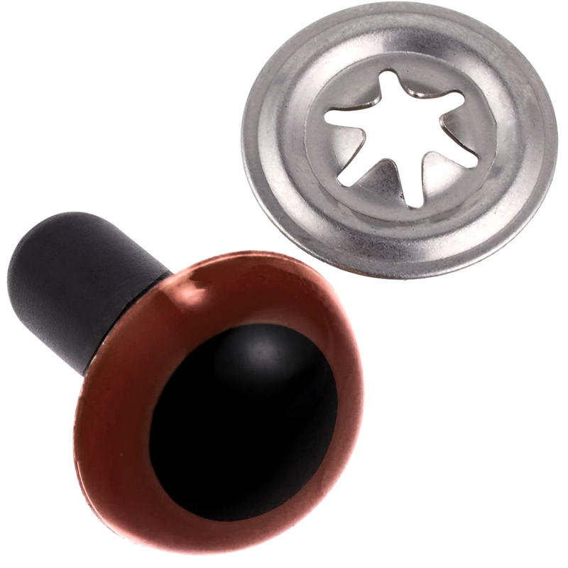日本紐釦貿易 クリスタルアイ 6mm 18個 ブラウン CE204 （ご注文単位1束）【直送品】