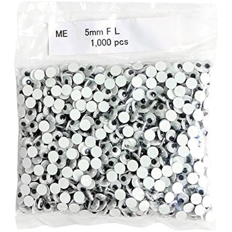 日本紐釦貿易 動眼 貼り付け 1000個入り 5mm 黒 CE102-1000 (ご注文単位1束)【直送品】