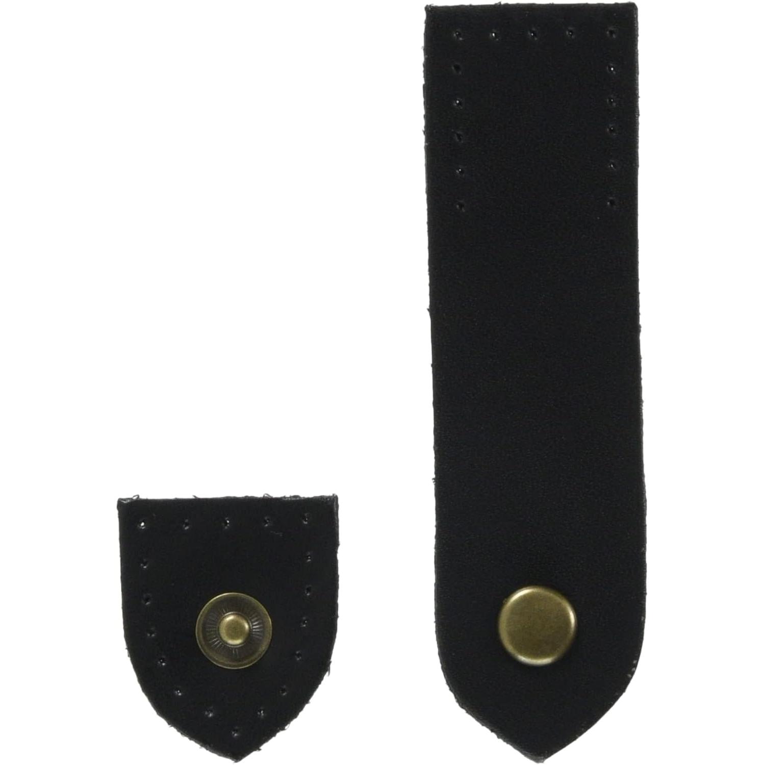 日本紐釦貿易 スナップ付き本革ベルト W2.5×H9cm 黒 KTF17-B （ご注文単位1個）【直送品】