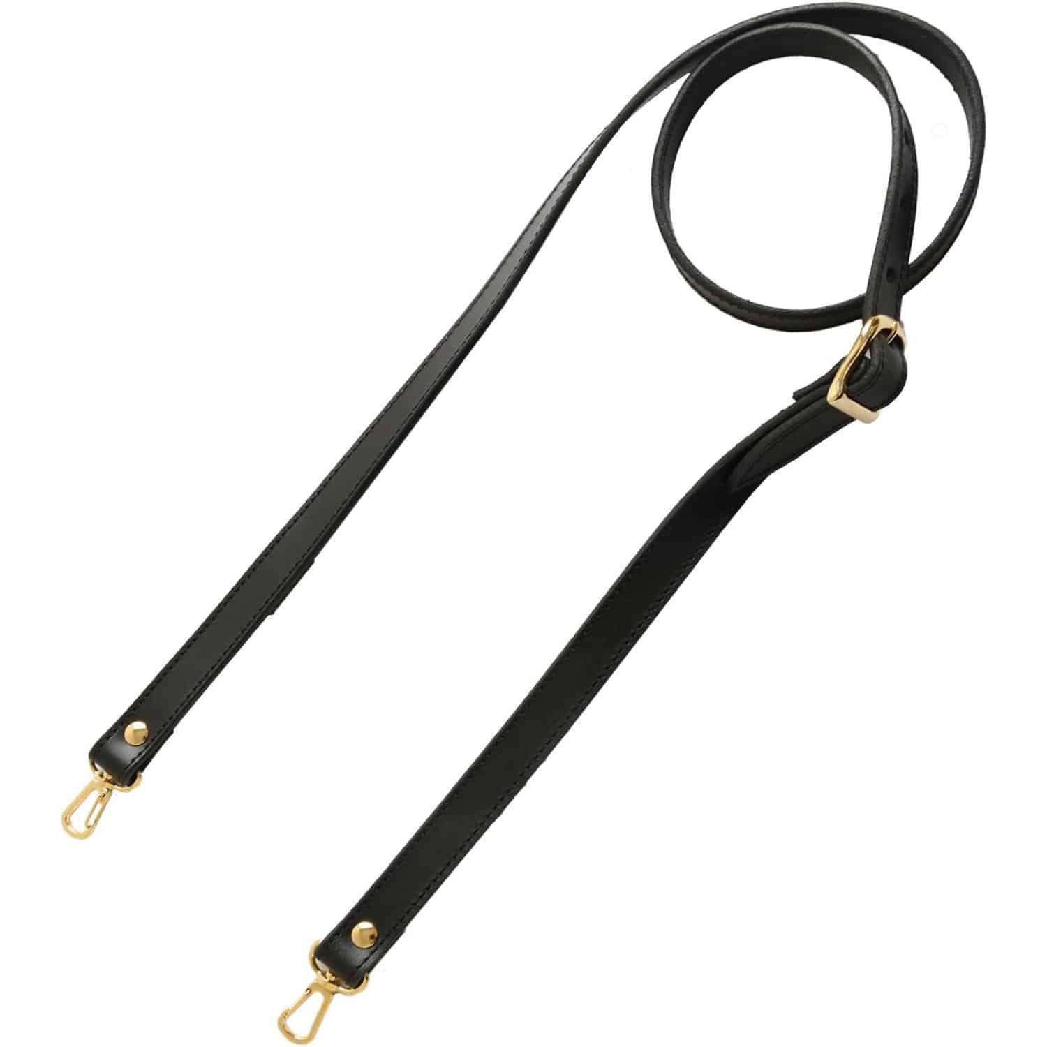 日本紐釦貿易 ヌメ革ショルダー ゴールド×黒 約110cm~120cm 1本入 KT90G-B （ご注文単位1本）【直送品】