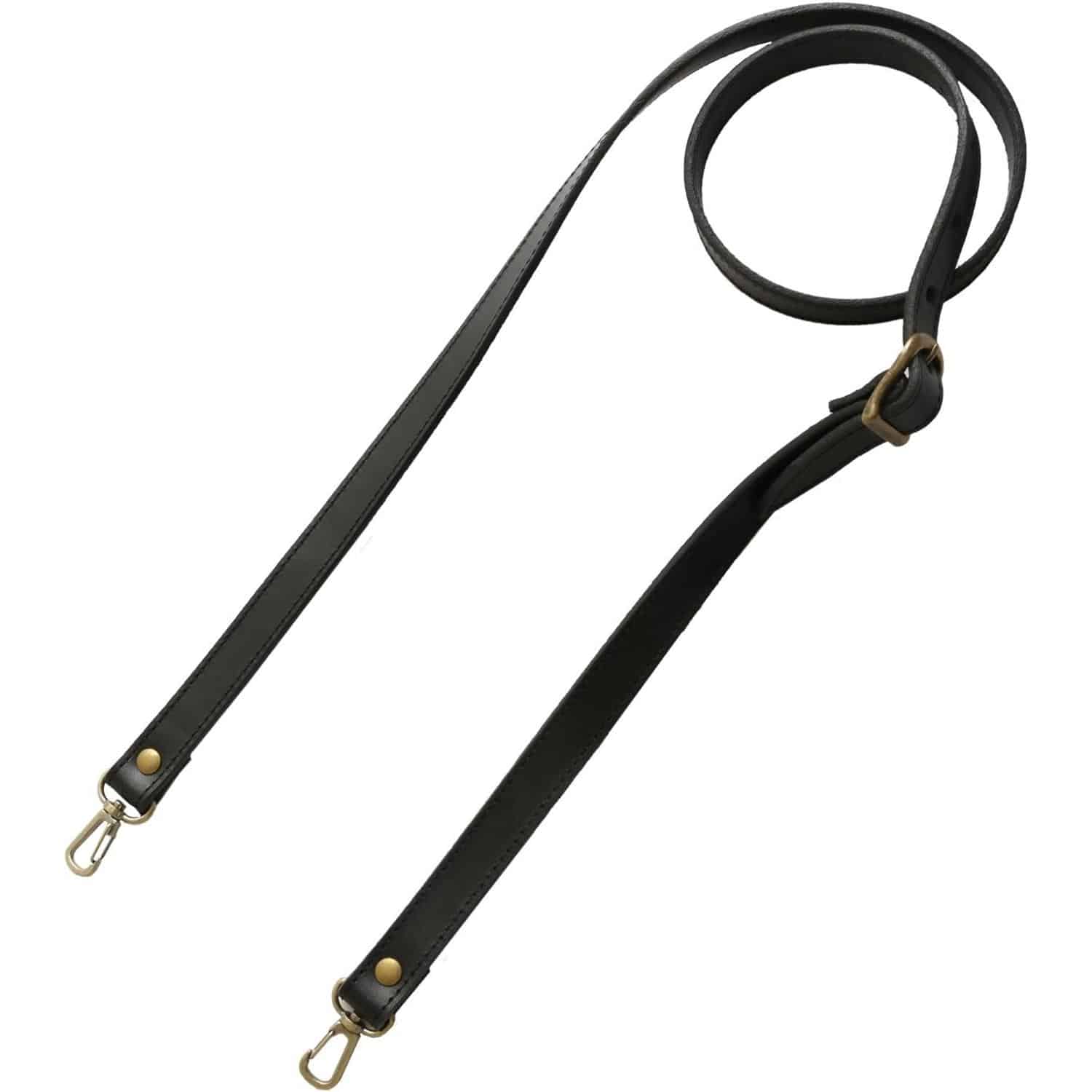 日本紐釦貿易 ヌメ革ショルダー アンティークゴールド×黒 約110cm~120cm 1本入 KT90AG-B （ご注文単位1本）【直送品】