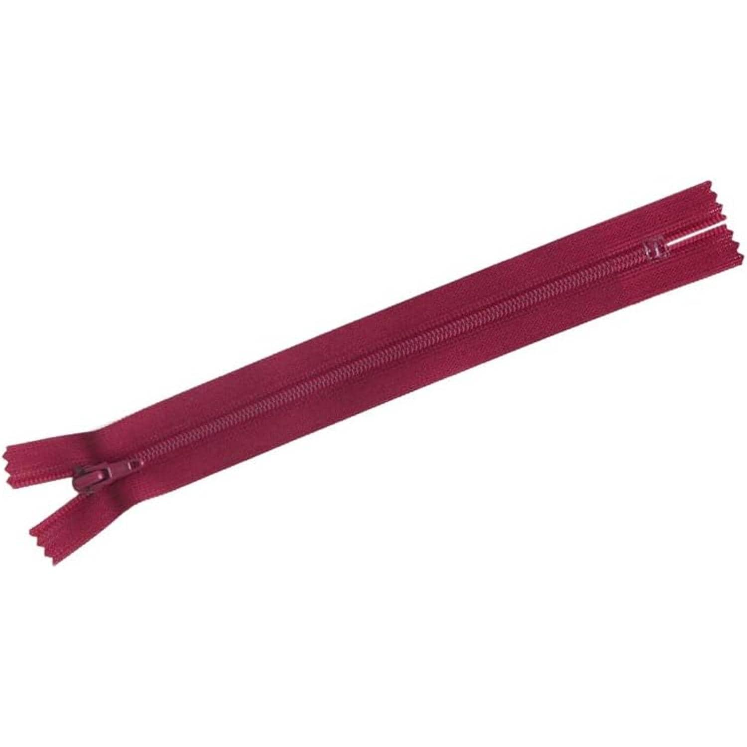 日本紐釦貿易 Y.K.K フラットニットファスナー 20cm 10本入 エンジ FN20-520 （ご注文単位1束）【直送品】