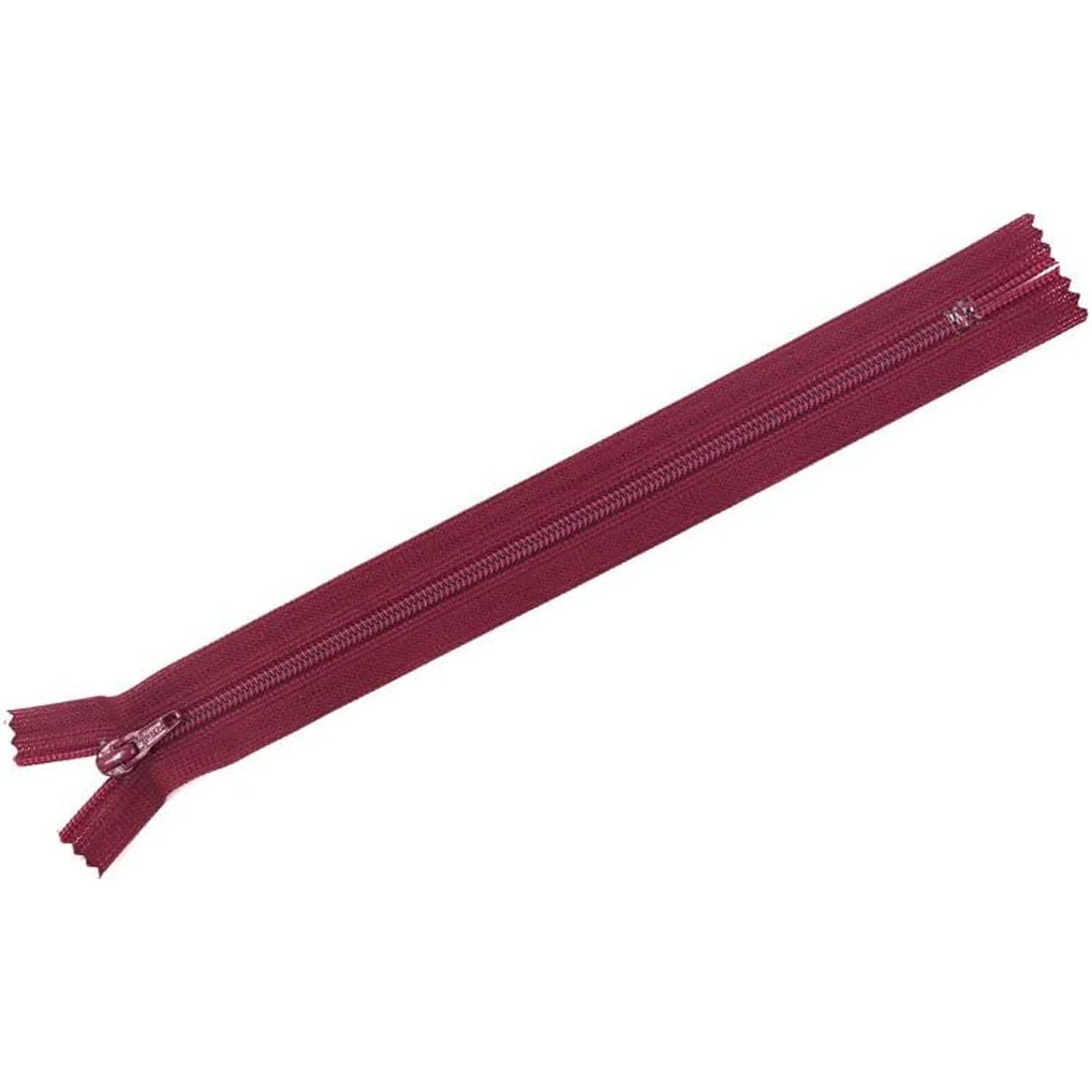 日本紐釦貿易 Y.K.K フラットニットファスナー 20cm 10本入 527ワイン FN20-527 （ご注文単位1束）【直送品】