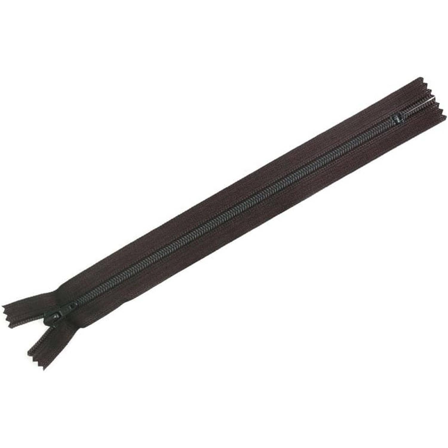 日本紐釦貿易 Y.K.K フラットニットファスナー 20cm 10本入 こげ茶 FN20-570 （ご注文単位1束）【直送品】