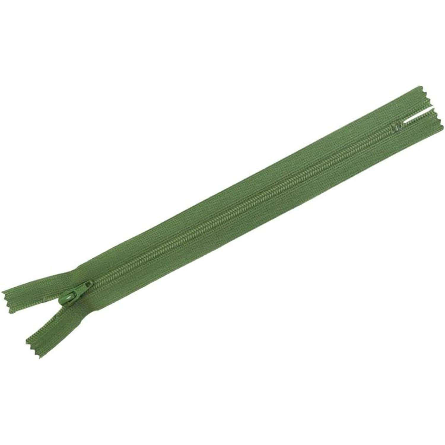 日本紐釦貿易 Y.K.K フラットニットファスナー 30cm 10本入 528松の葉色 FN30-528 （ご注文単位1束）【直送品】