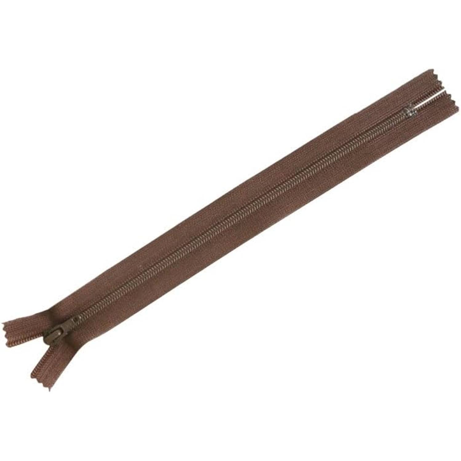 日本紐釦貿易 Y.K.K フラットニットファスナー 30cm 10本入 中茶 FN30-568 (ご注文単位1束)【直送品】