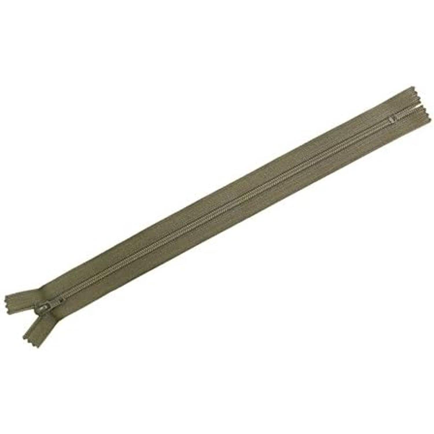日本紐釦貿易 Y.K.K フラットニットファスナー 50cm 10本入 モスグリーン FN50-566 (ご注文単位1束)【直送品】