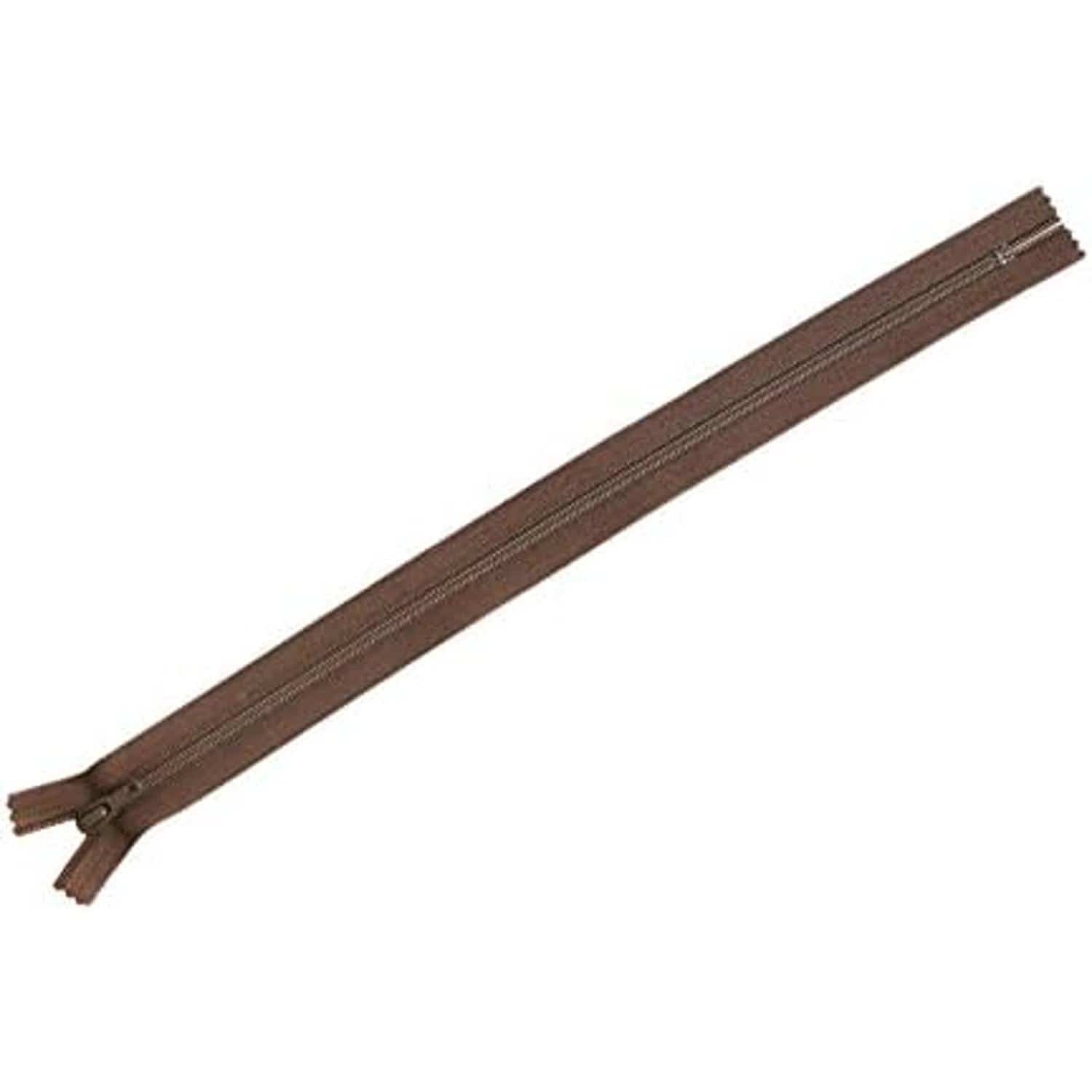 日本紐釦貿易 Y.K.K フラットニットファスナー 50cm 10本入 中茶 FN50-568 (ご注文単位1束)【直送品】