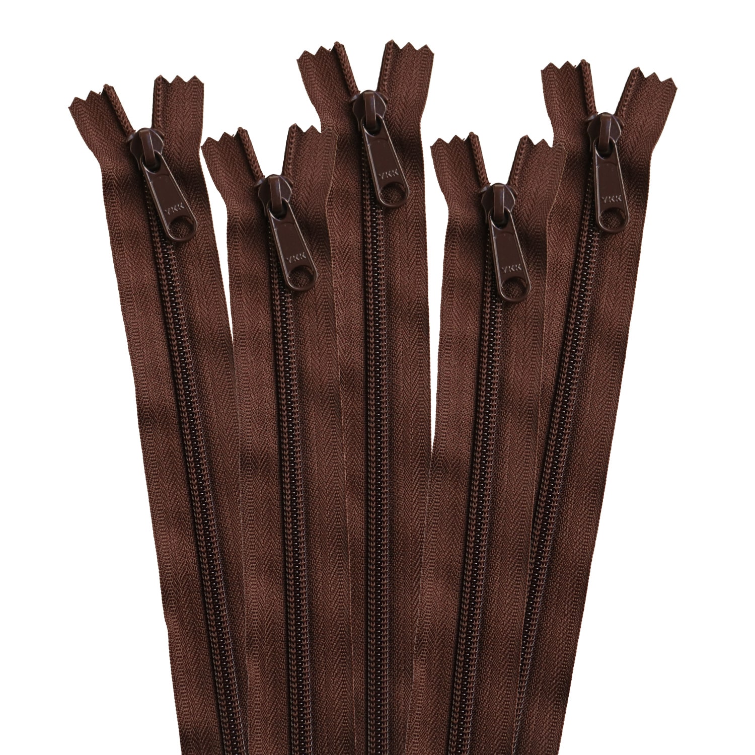 日本紐釦貿易 Y.K.K コイルファスナー 34cm 同色5本入り col.570 こげ茶 5CN34-570 （ご注文単位1束）【直送品】