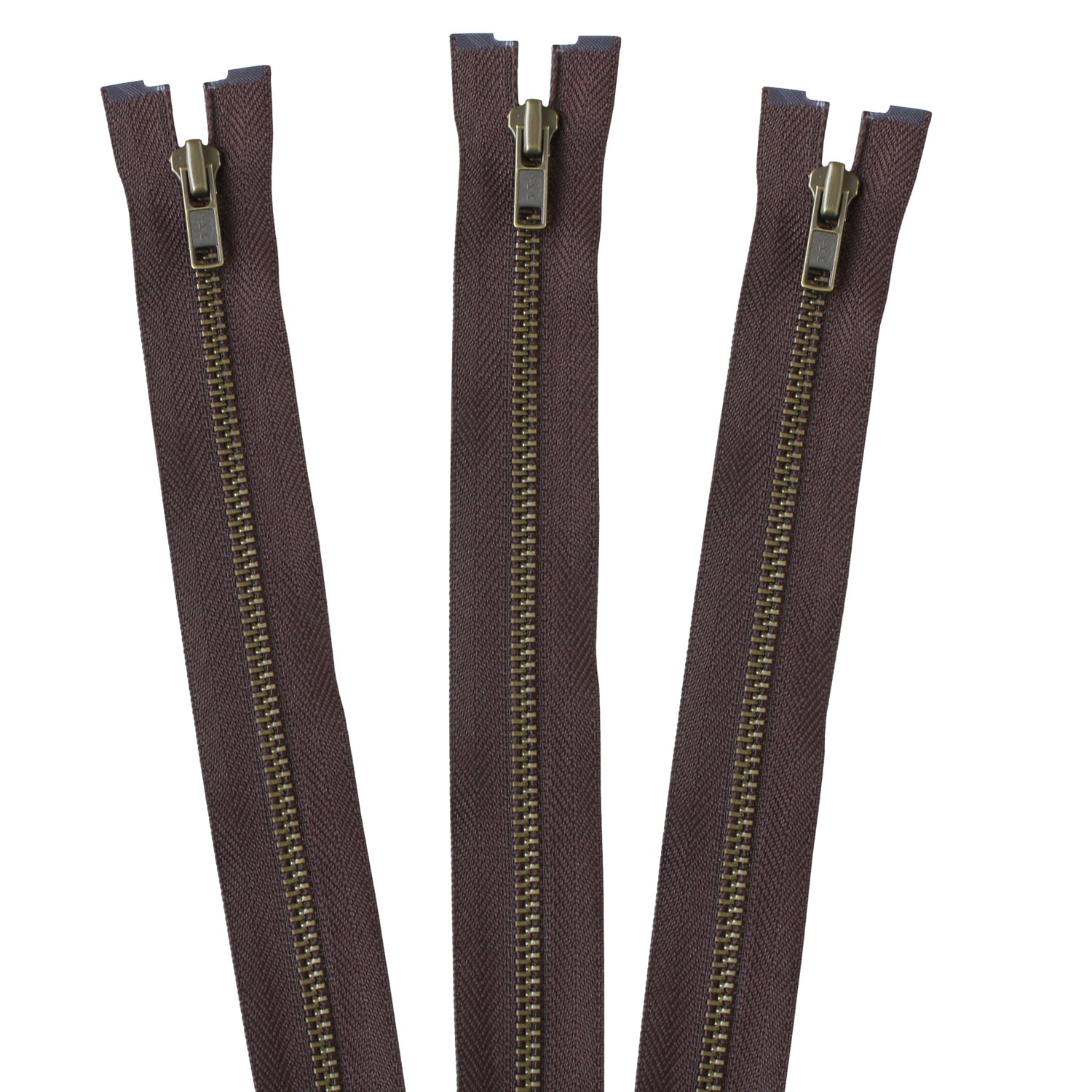 日本紐釦貿易 Y.K.K オープンファスナー 60cm 同色3本入 col.570 こげ茶 4GKB60-570 （ご注文単位1束）【直送品】