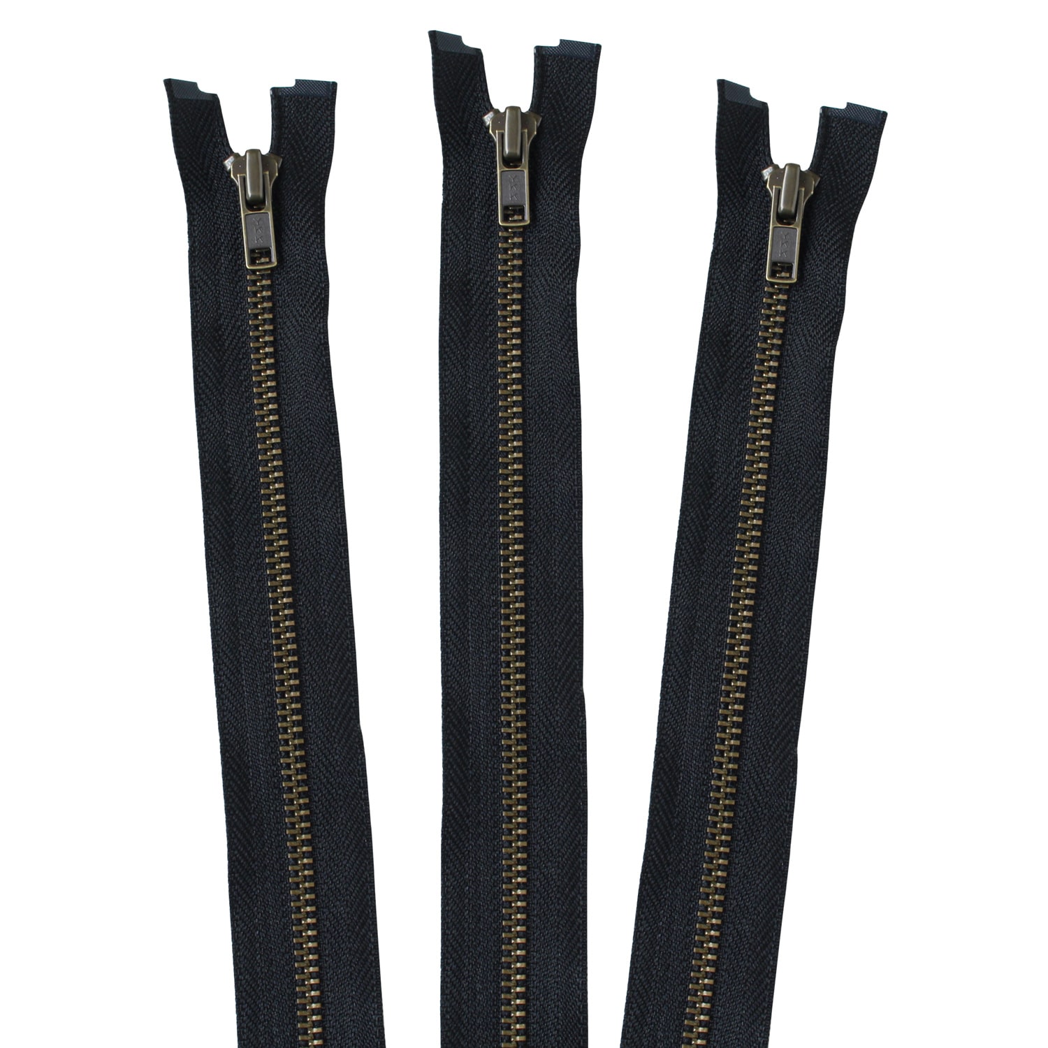 日本紐釦貿易 Y.K.K オープンファスナー 60cm 同色3本入 col.580 黒 4GKB60-580 （ご注文単位1束）【直送品】