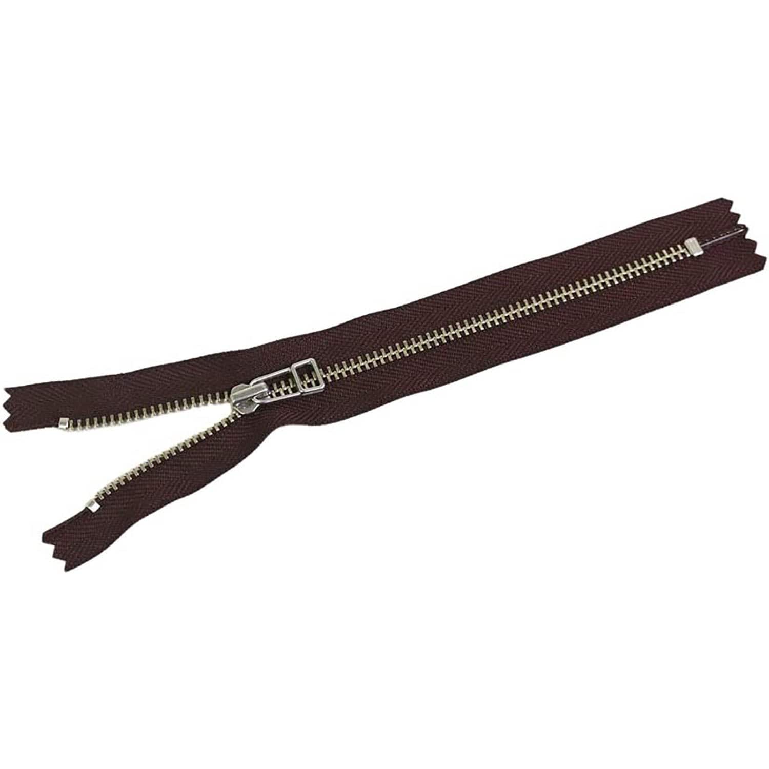 日本紐釦貿易 Y.K.K 金属ファスナー 30cm 5本 こげ茶 4LFN30-570 （ご注文単位1束）【直送品】