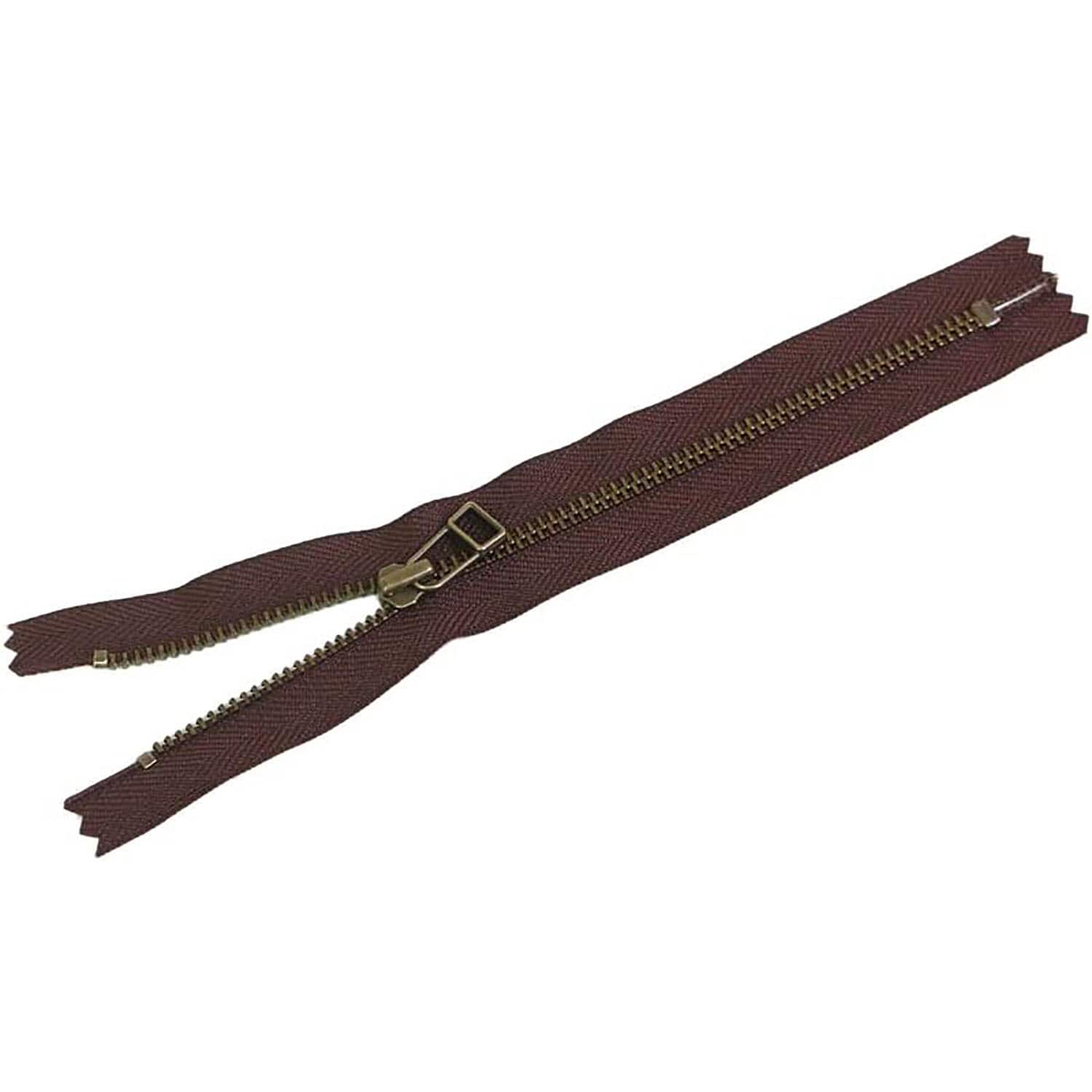 日本紐釦貿易 Y.K.K 金属ファスナー 30cm 5本 こげ茶 4LFAG30-570 （ご注文単位1束）【直送品】