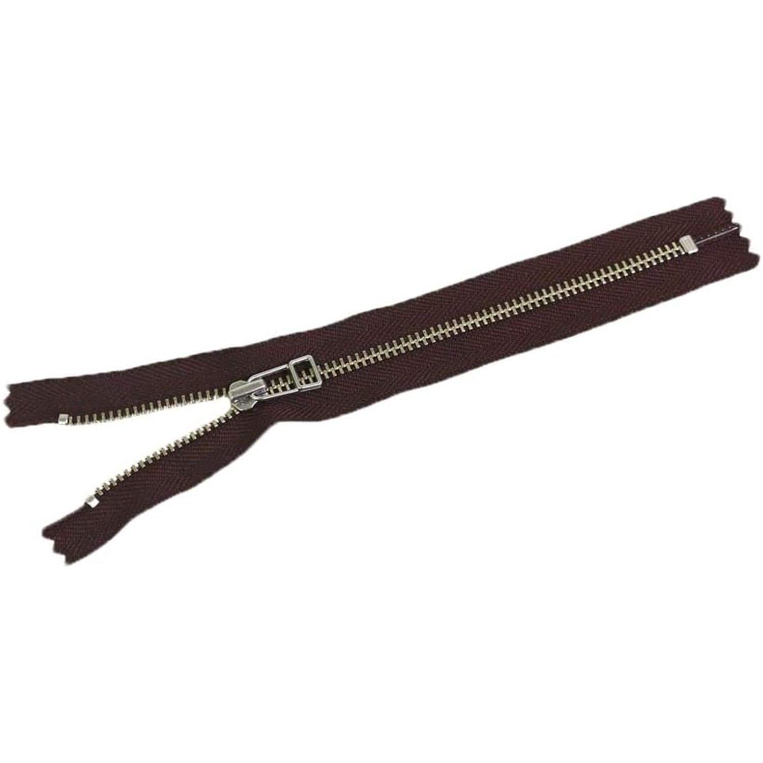 日本紐釦貿易 Y.K.K 金属ファスナー 40cm 5本 こげ茶 5LFN40-570 （ご注文単位1束）【直送品】