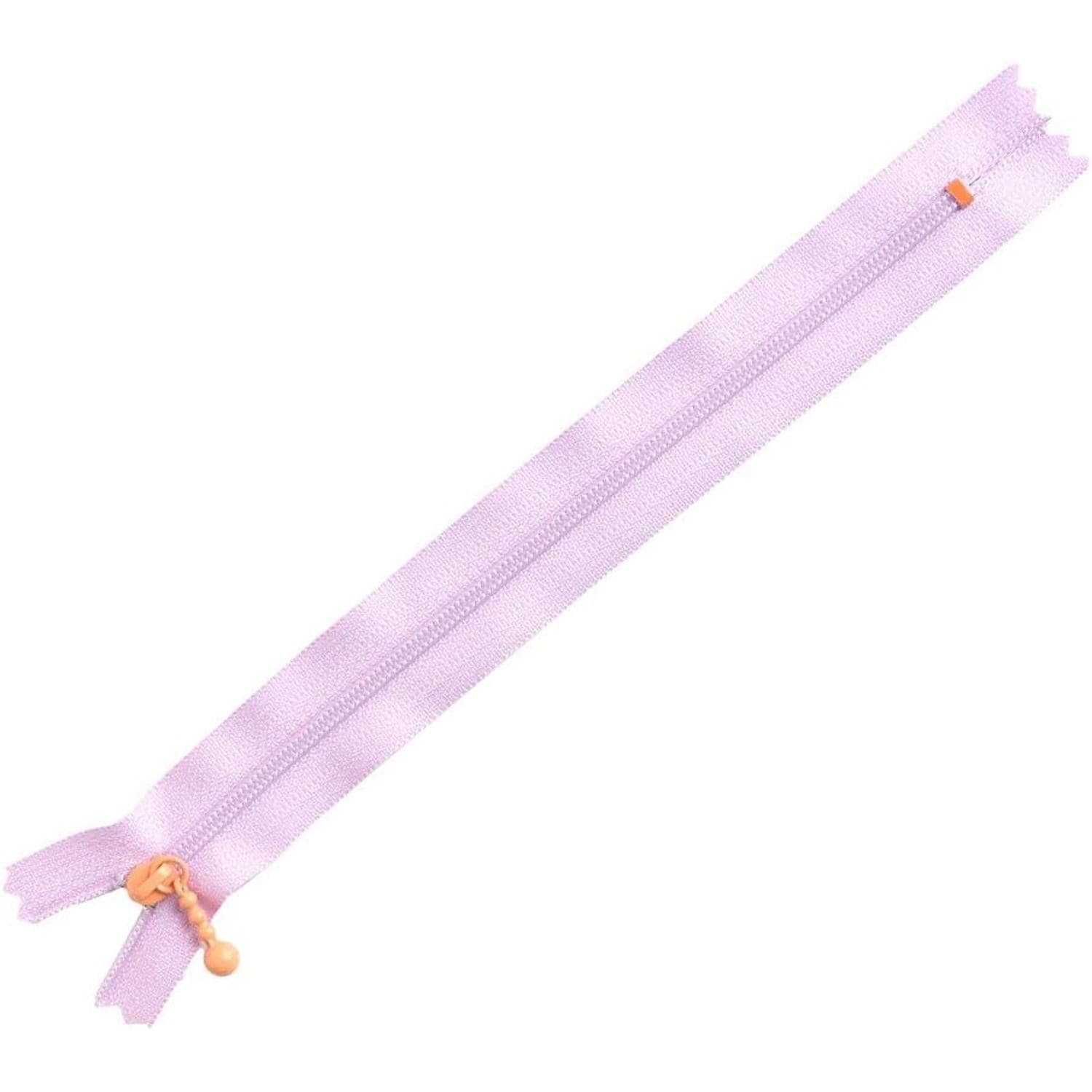 日本紐釦貿易 Y.K.K ポーチ用カラフルファスナー 5本入り 20cm パープル×オレンジ 3CF20-CO6 (ご注文単位1束)【直送品】