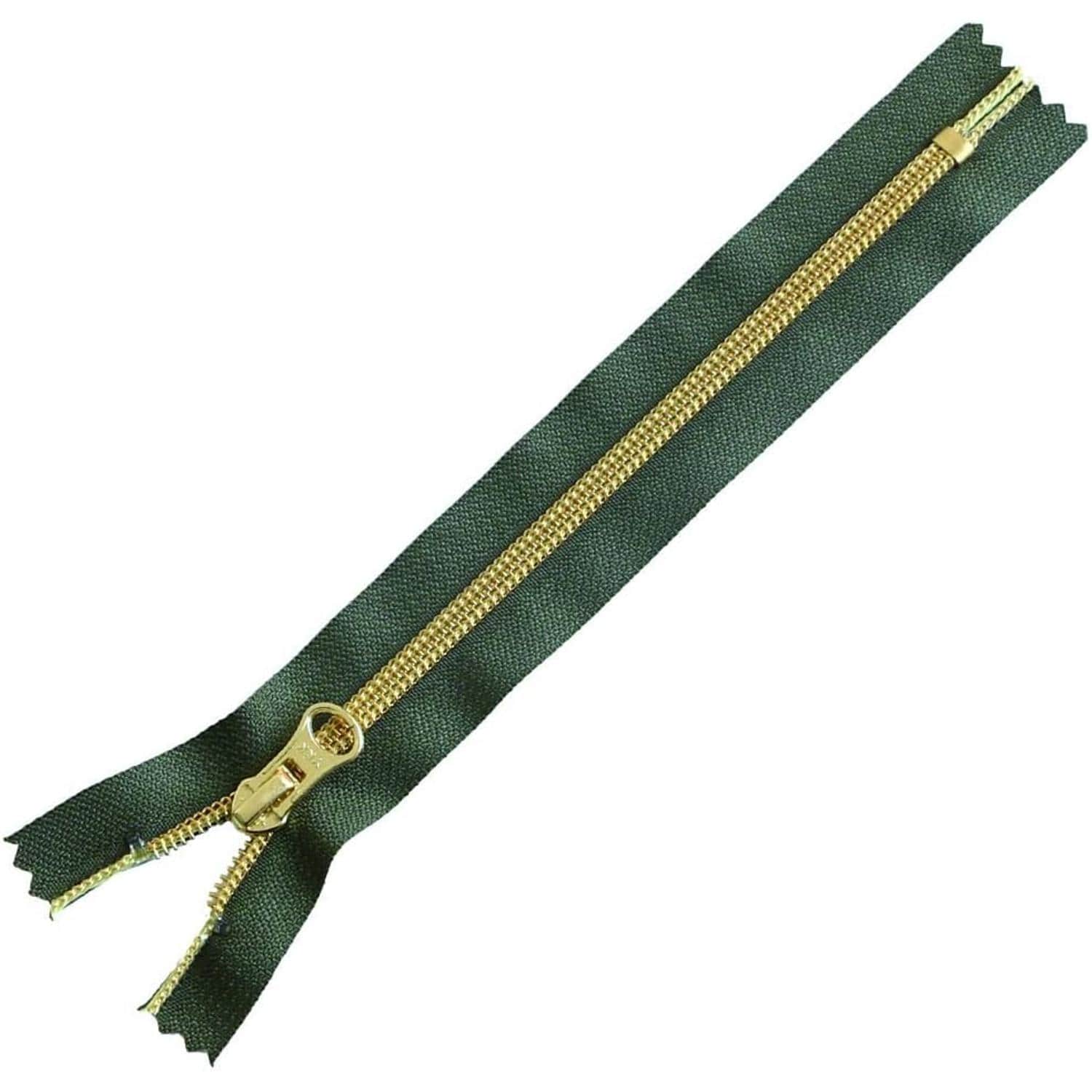 日本紐釦貿易 Y.K.K メタリオン片開きファスナー 生成×ゴールド 30cm 3本 5CM30-3G （ご注文単位1束）【直送品】