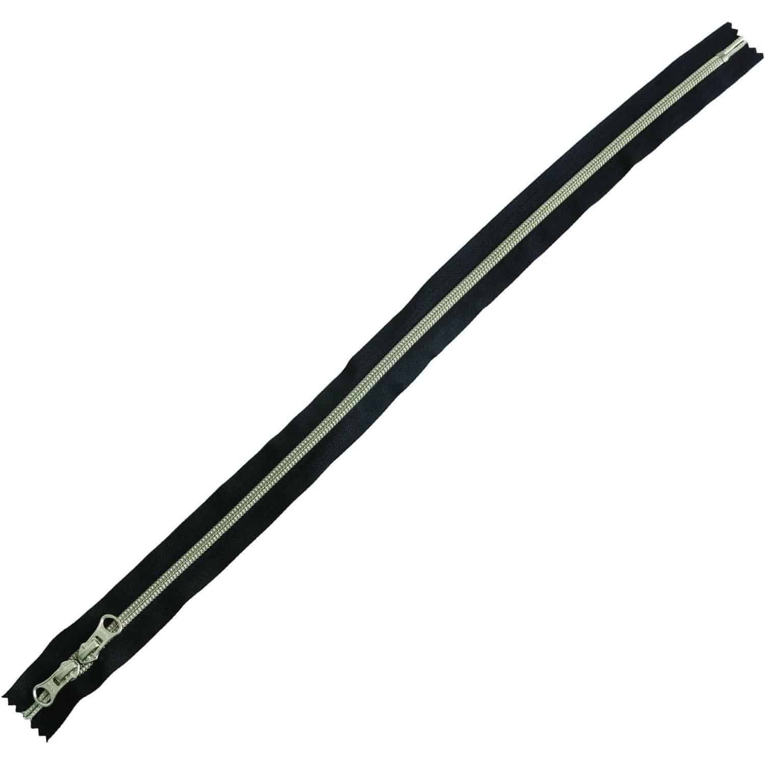 日本紐釦貿易 Y.K.K メタリオン両開きファスナー 黒×シルバー 50cm 1本 5CM50-1S （ご注文単位1束）【直送品】