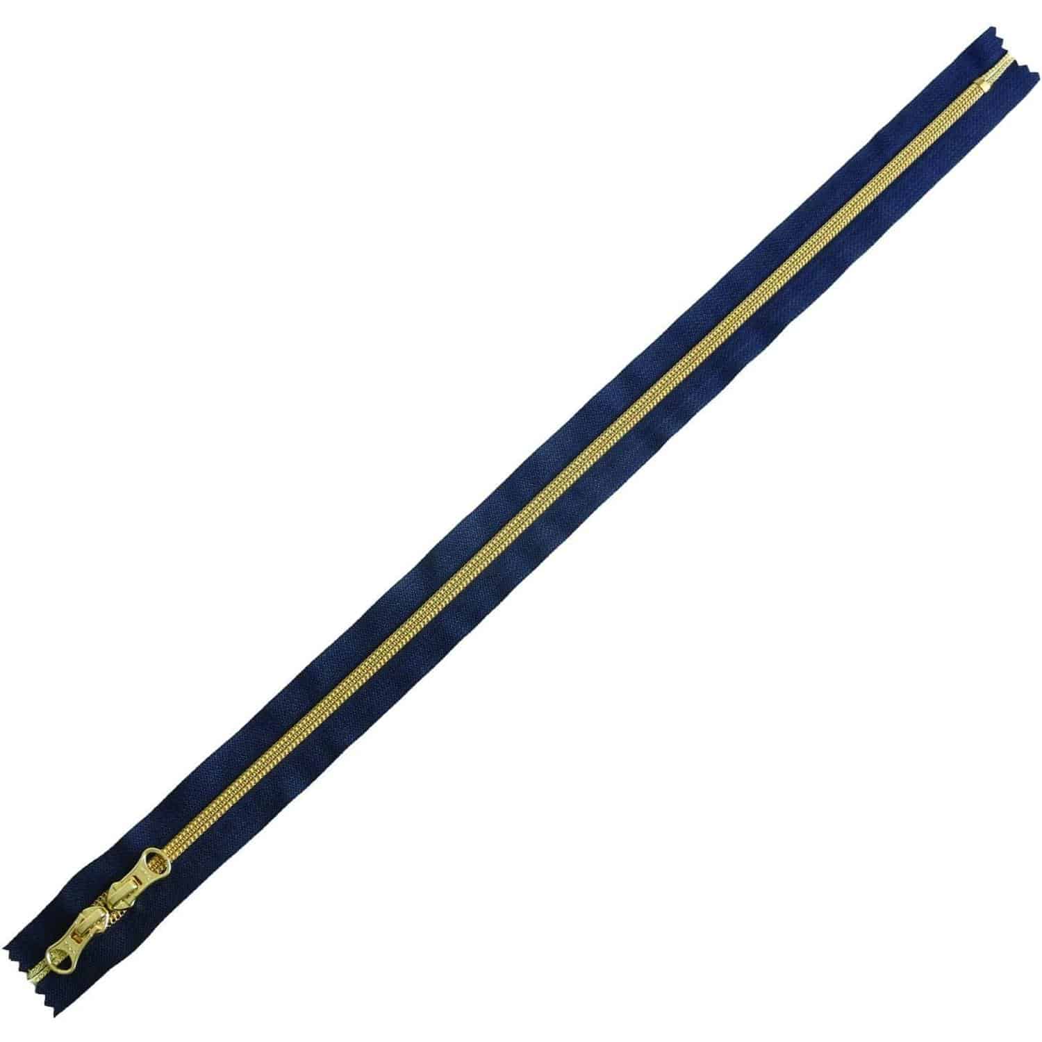 日本紐釦貿易 Y.K.K メタリオン両開きファスナー 紺×シルバー 50cm 1本 5CM50-2S （ご注文単位1束）【直送品】