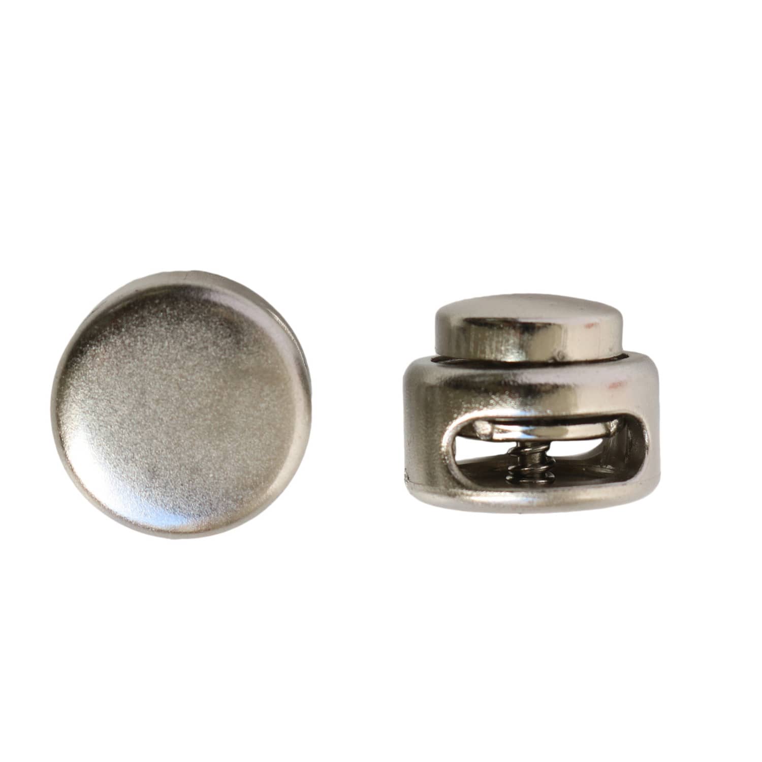 日本紐釦貿易 コードストッパー ボタン型 2個 シルバー LCS8-S （ご注文単位1束）【直送品】