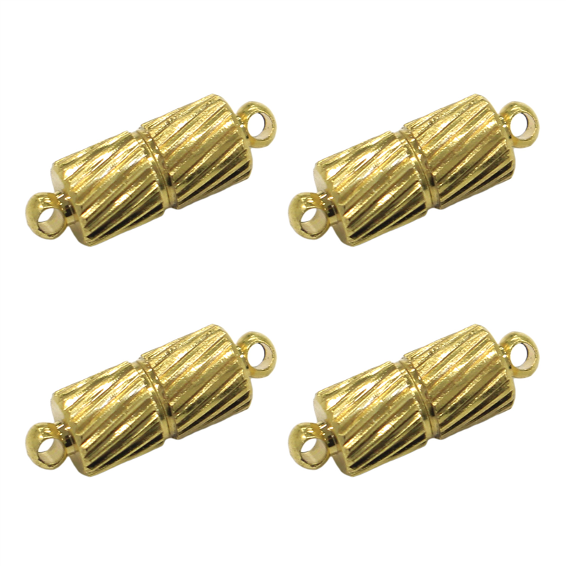 日本紐釦貿易(Nippon Chuko) マグネットクラスプ シリンダー 4組入 ゴールド A12-515G 1袋(ご注文単位1袋)【直送品】