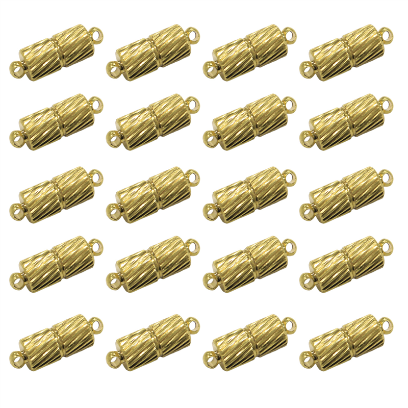 日本紐釦貿易(Nippon Chuko) マグネットクラスプ シリンダー 20組入 ゴールド A12-515G-20 1袋(ご注文単位1袋)【直送品】