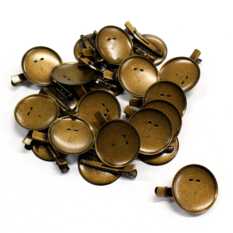 日本紐釦貿易(Nippon Chuko) 台付コサージュクリップ 皿 φ37mm 20個 アンティークゴールド KE256-20 1袋(ご注文単位1袋)【直送品】