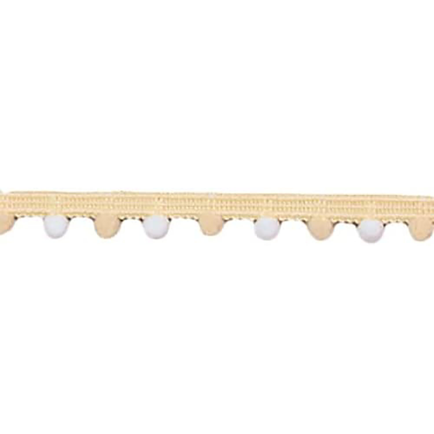 日本紐釦貿易 ツートンプチボンボンブレード クリーム×ホワイト 13mm×5m巻 DAI114-93-10 (ご注文単位1巻)【直送品】