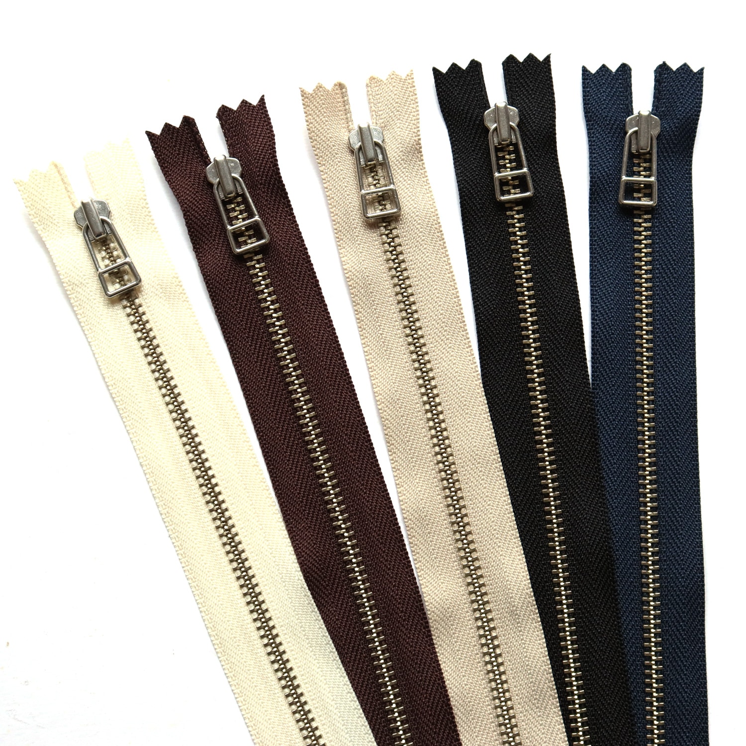 日本紐釦貿易 Y.K.K レザー用ファスナー 30cm S 5色セット 4LFN30-5MIX （ご注文単位1束）【直送品】