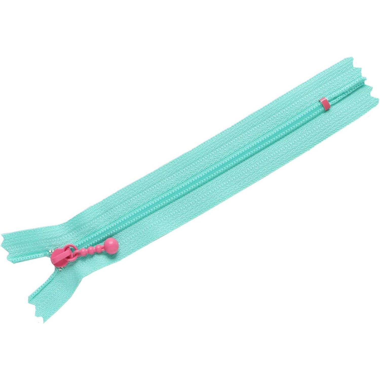 日本紐釦貿易 Y.K.K ポーチ用カラフルファスナー ミントグリーン×ピンク 14cm 5本 3CF14-CO8 （ご注文単位1束）【直送品】