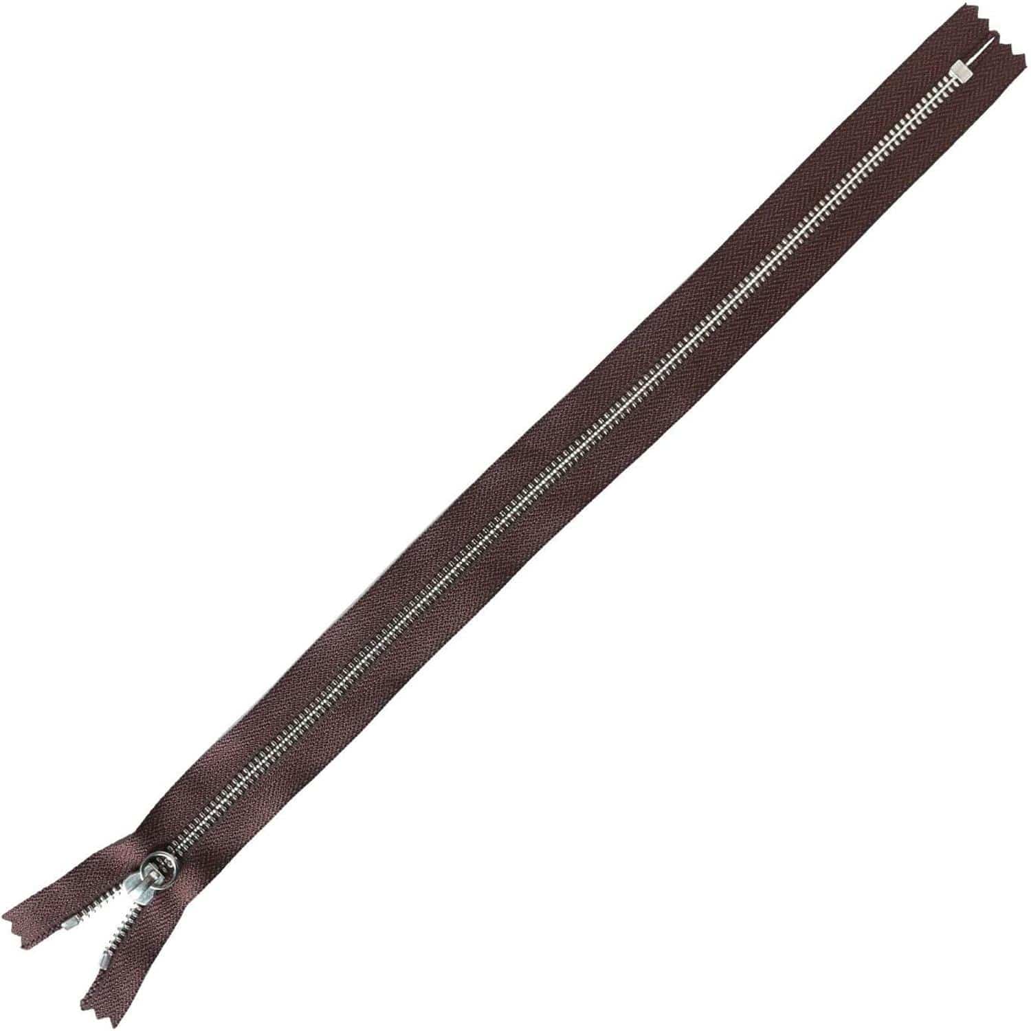 日本紐釦貿易 Y.K.K マルチリングファスナー シルバー こげ茶 40cm 同色3本入 5RNP40-570 （ご注文単位1束）【直送品】