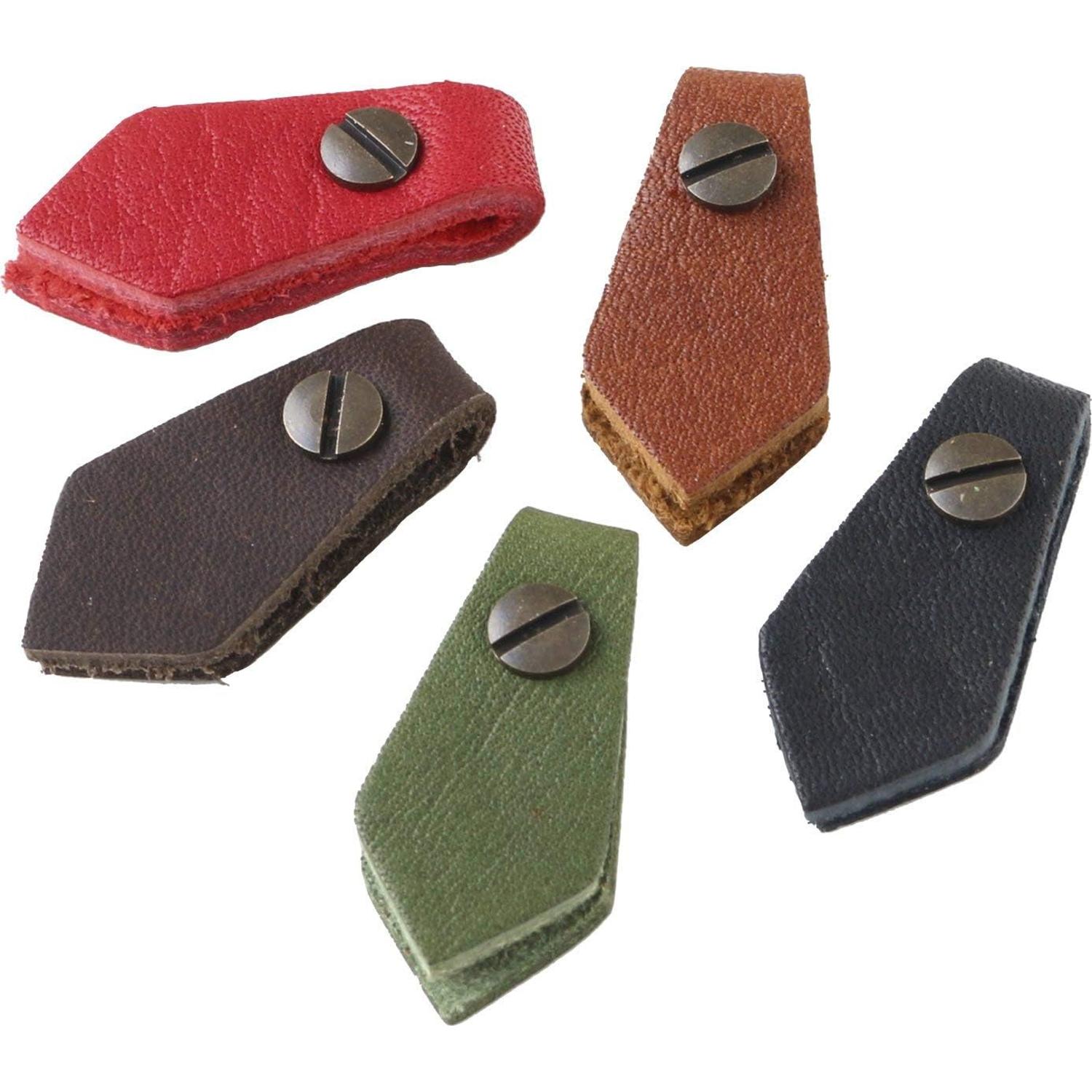 日本紐釦貿易 Y.K.K 本革 ファスナー引き手パーツ ペンタゴン型 約15mm×30mm 各色1個入り 5個セット ネジ式カシメ 5組入り LSP-5MIX (ご注文単位1セット)【直送品】