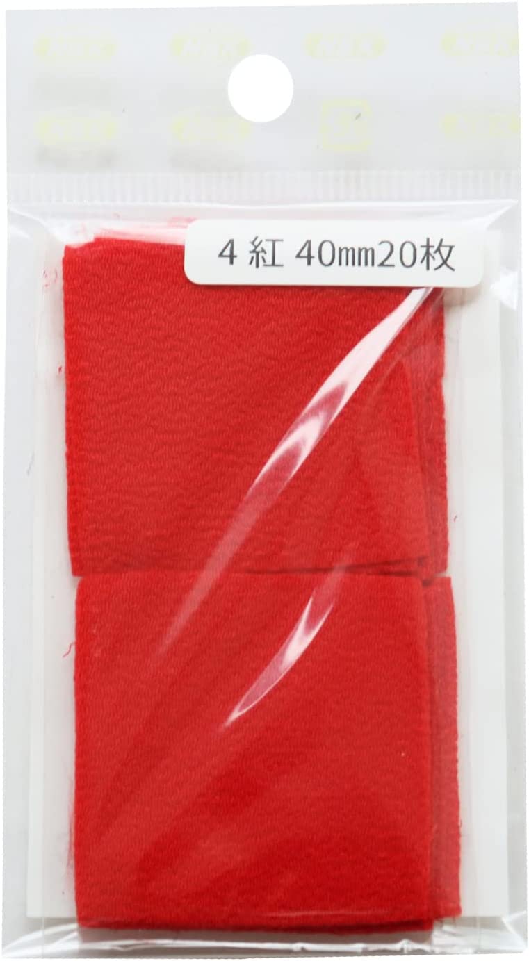 日本紐釦貿易 つまみ細工用ちりめん 無地20枚入り 紅 40mm S50CH40-4 (ご注文単位1セット)【直送品】