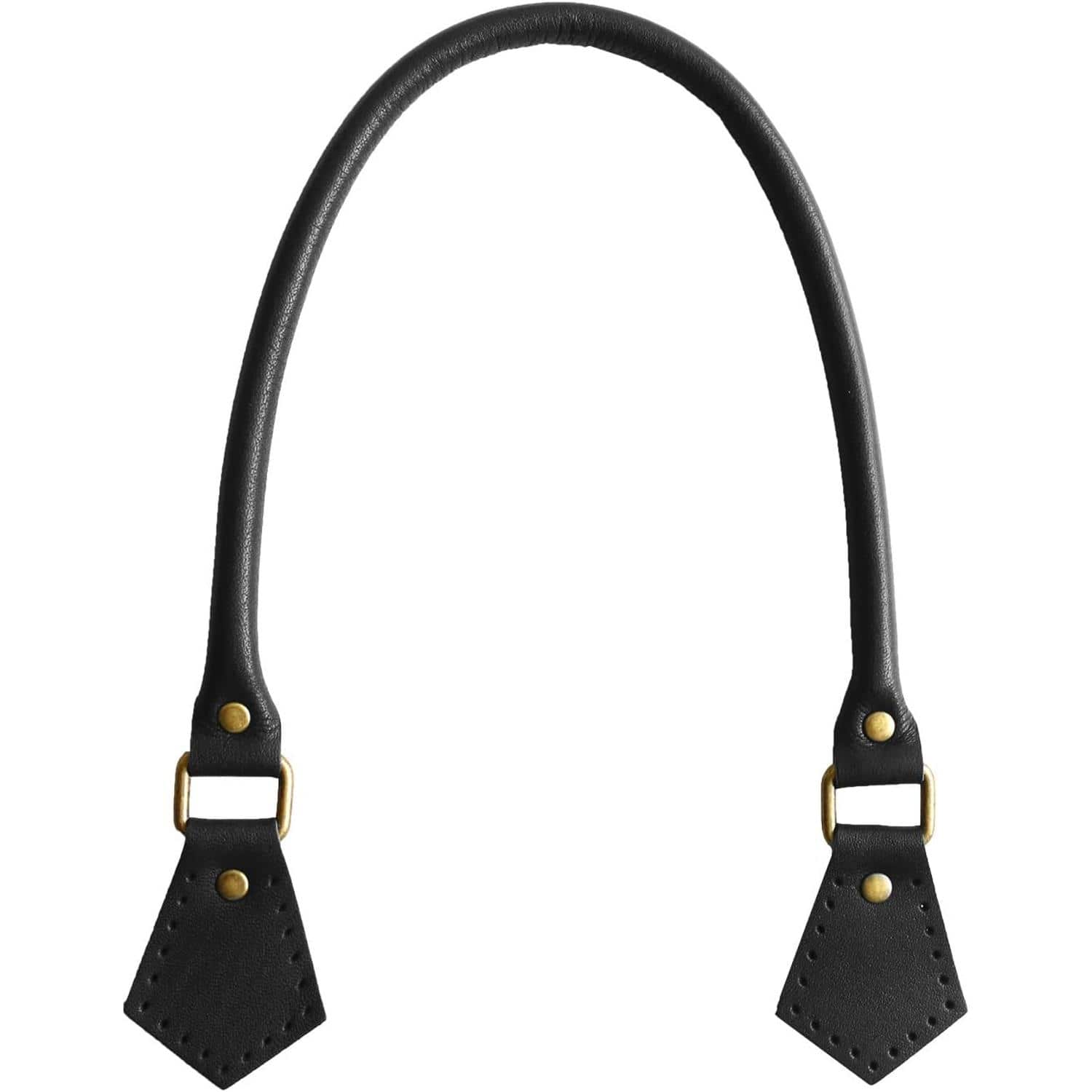 日本紐釦貿易 五角 本革持ち手 黒 約44cm 1組入 MKT14-B （ご注文単位1組）【直送品】
