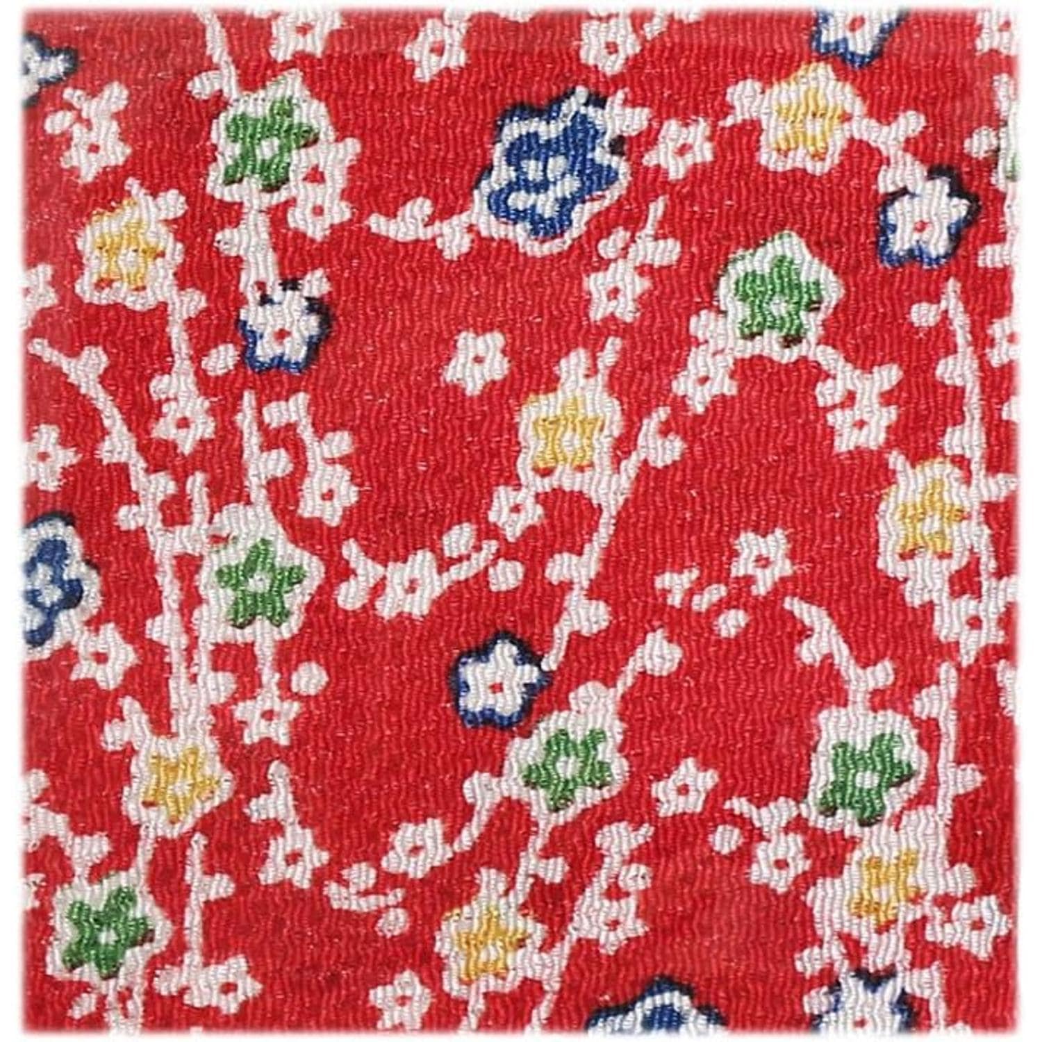 >日本紐釦貿易 ちりめんカット 友禅 約23×33cm 花柄 赤 Y185-02 (ご注文単位1枚)【直送品】