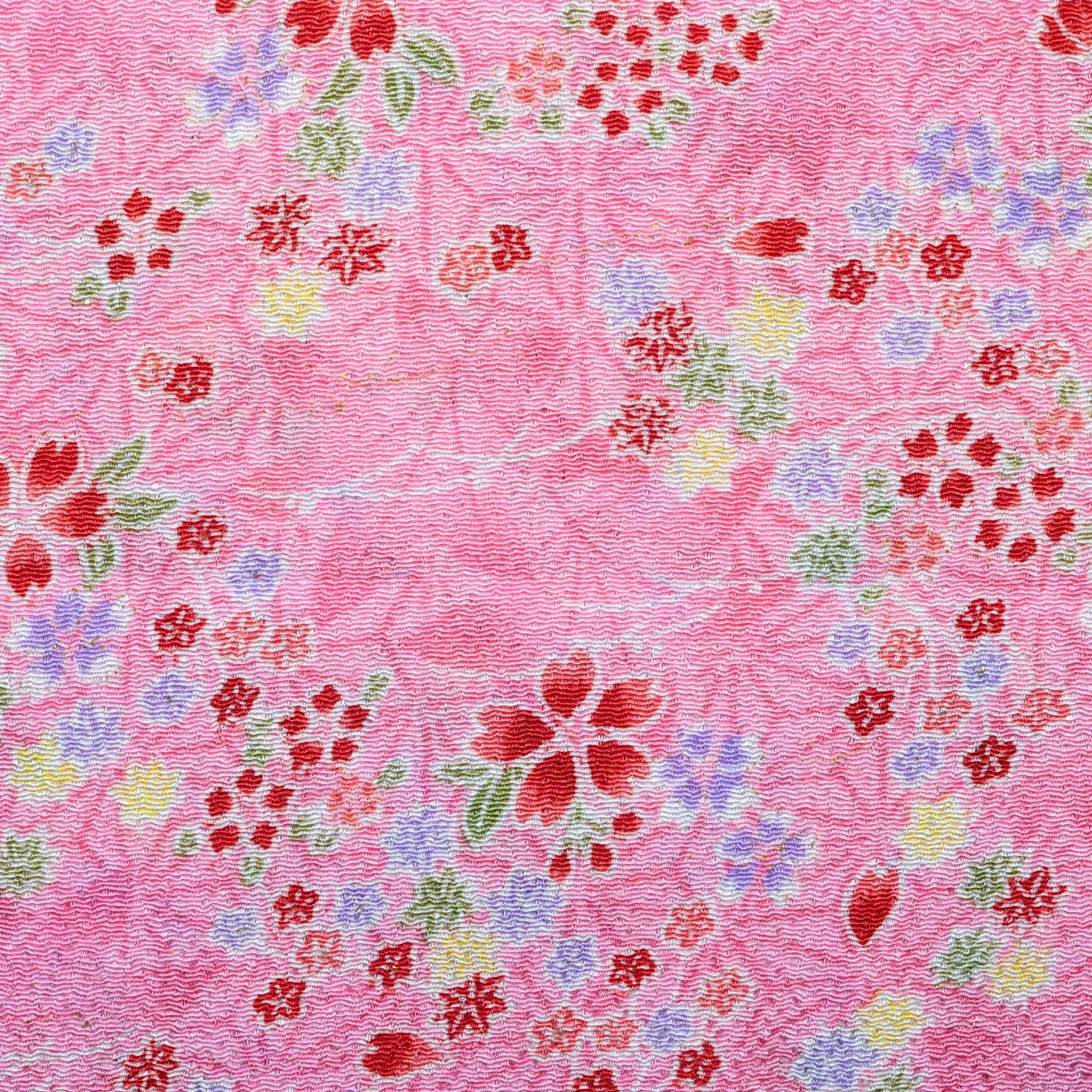 日本紐釦貿易 ちりめんカット 金彩 約23×33cm 花柄 桃色 GH42-03 （ご注文単位1枚）【直送品】