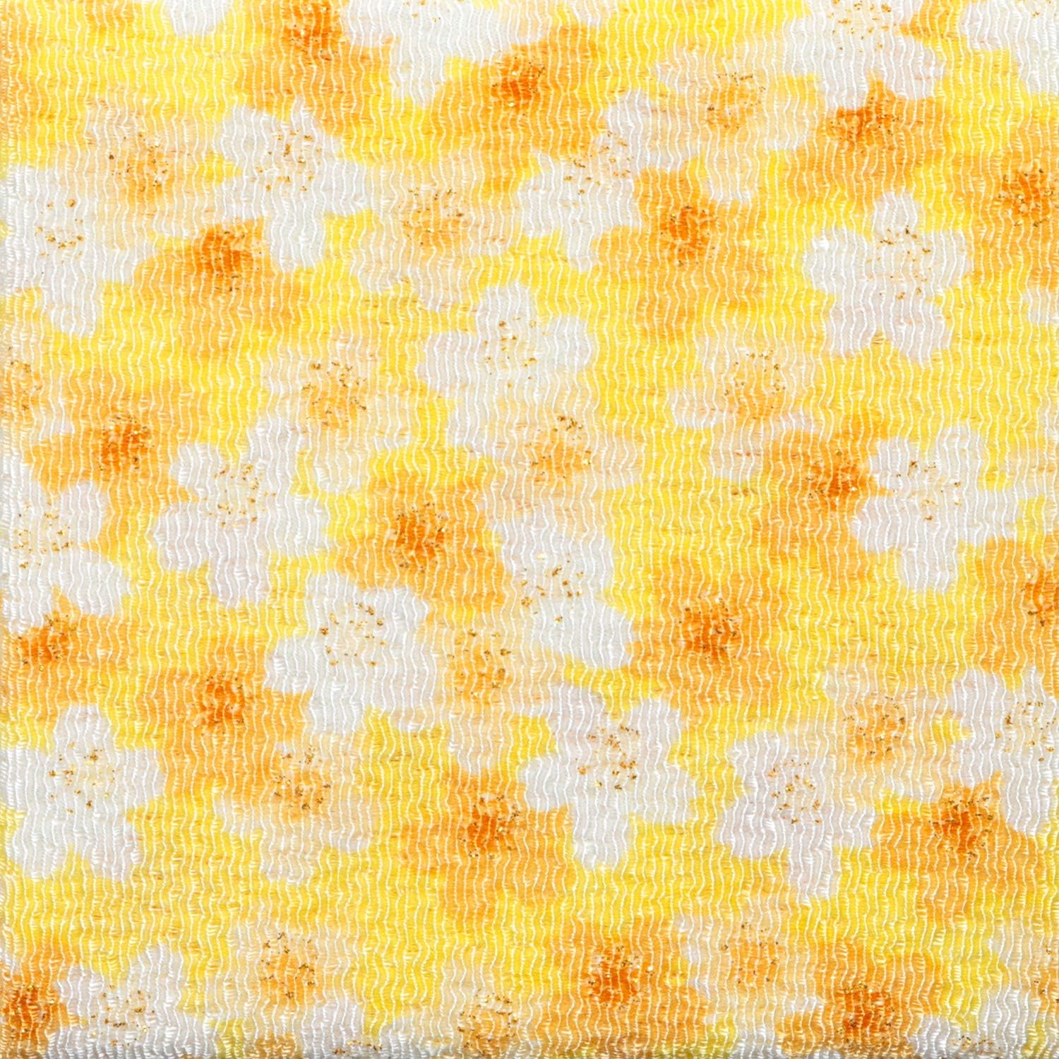 日本紐釦貿易 ちりめんカット 金彩 約23×33cm 桜柄 黄色 GH47-04 （ご注文単位1枚）【直送品】