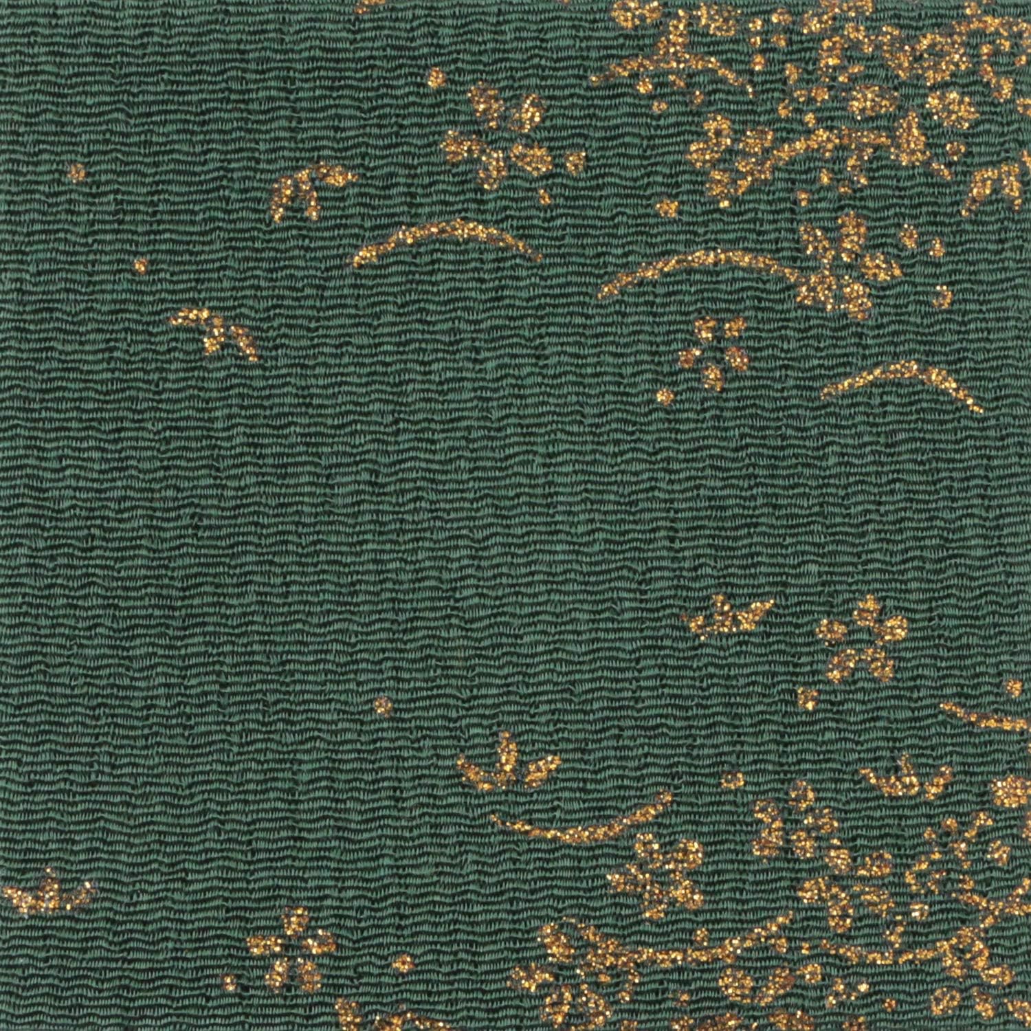 日本紐釦貿易 ちりめんカット 金彩 約23×33cm 花柄 緑 GN24-04 （ご注文単位1枚）【直送品】