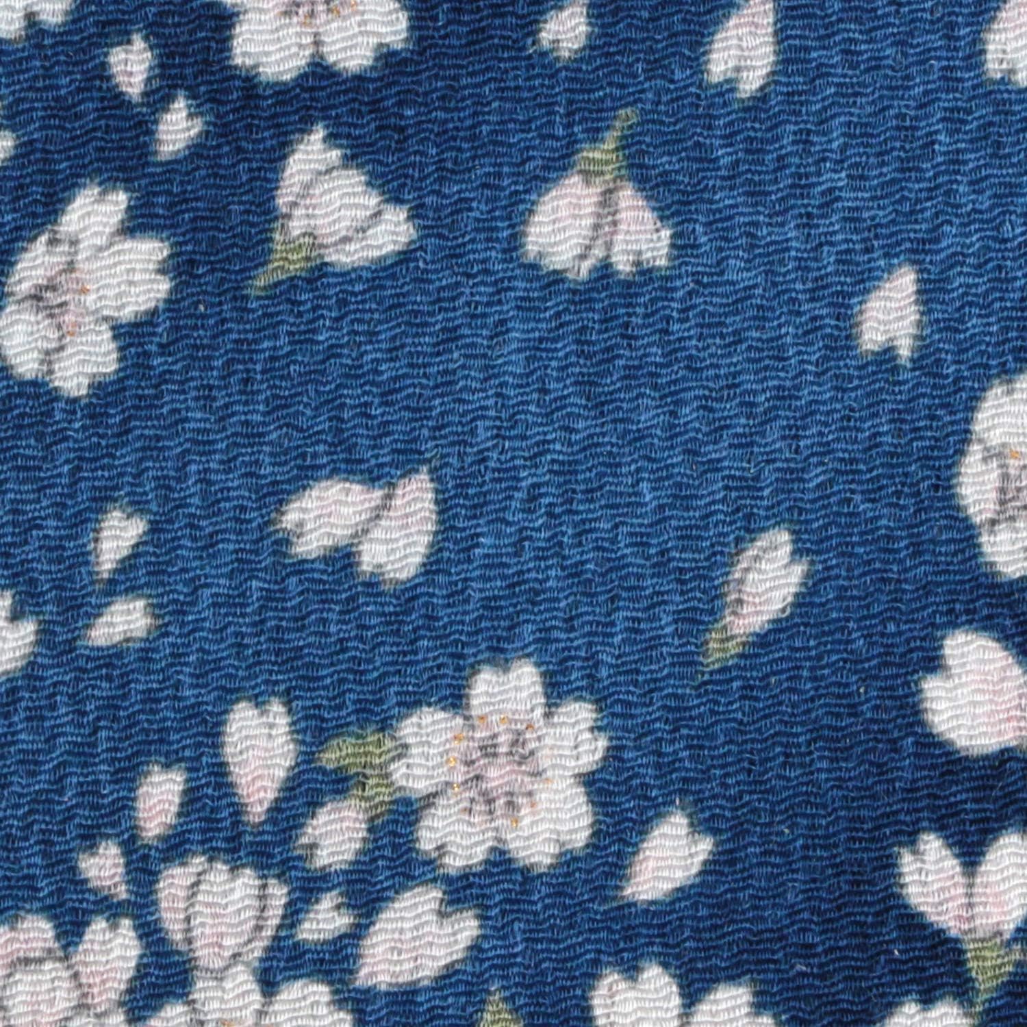 日本紐釦貿易 ちりめんカット 金彩 約23×33cm 桜柄 青 GH56-03 (ご注文単位1枚)【直送品】