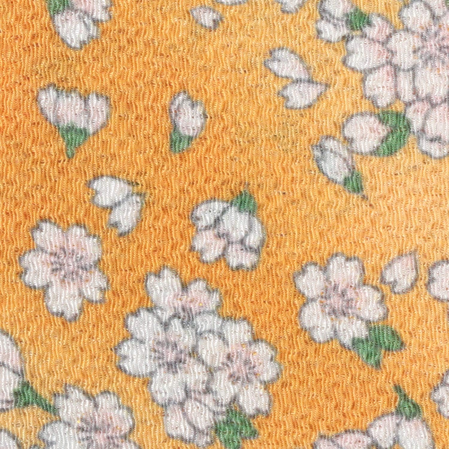 日本紐釦貿易 ちりめんカット 金彩 約23×33cm 桜柄 黄色 GH56-04 (ご注文単位1枚)【直送品】