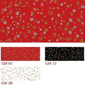 日本紐釦貿易 ちりめんカット 金彩 約23×33cm 黒 GSF-17 （ご注文単位1枚）【直送品】