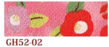 日本紐釦貿易 ちりめんカット 金彩 約23×33cm 椿柄 桃色 GH52-02 (ご注文単位1枚)【直送品】