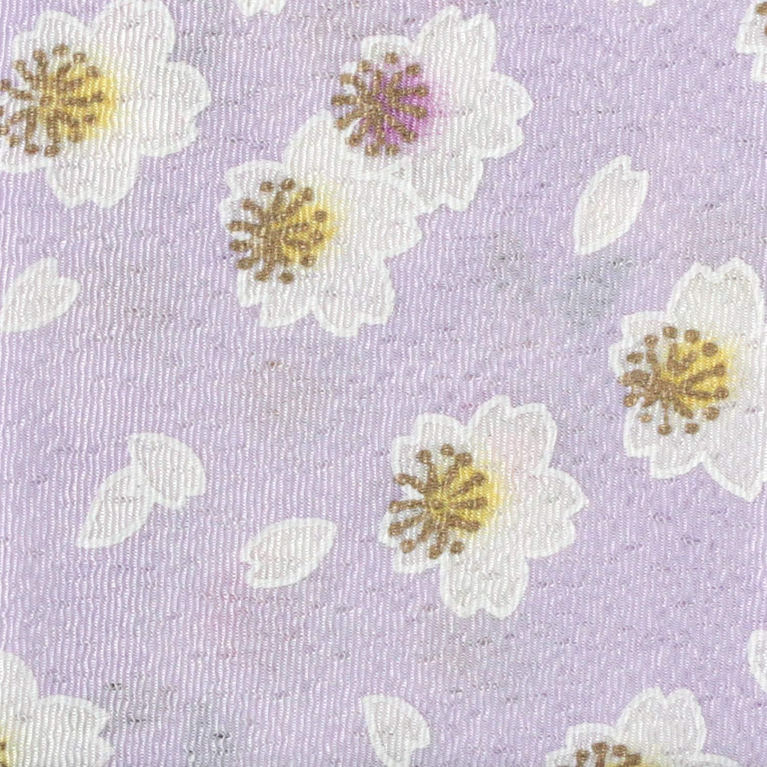 日本紐釦貿易 ちりめんカット 金彩 約23×33cm 桜柄 薄紫 GH24-05 （ご注文単位1枚）【直送品】
