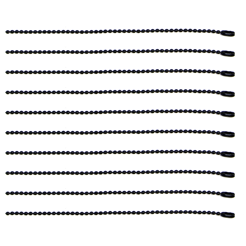 日本紐釦貿易(Nippon Chuko) カラーボールチェーン 1.5mm×10cm 10本入 ブラック NS288 1袋(ご注文単位1袋)【直送品】