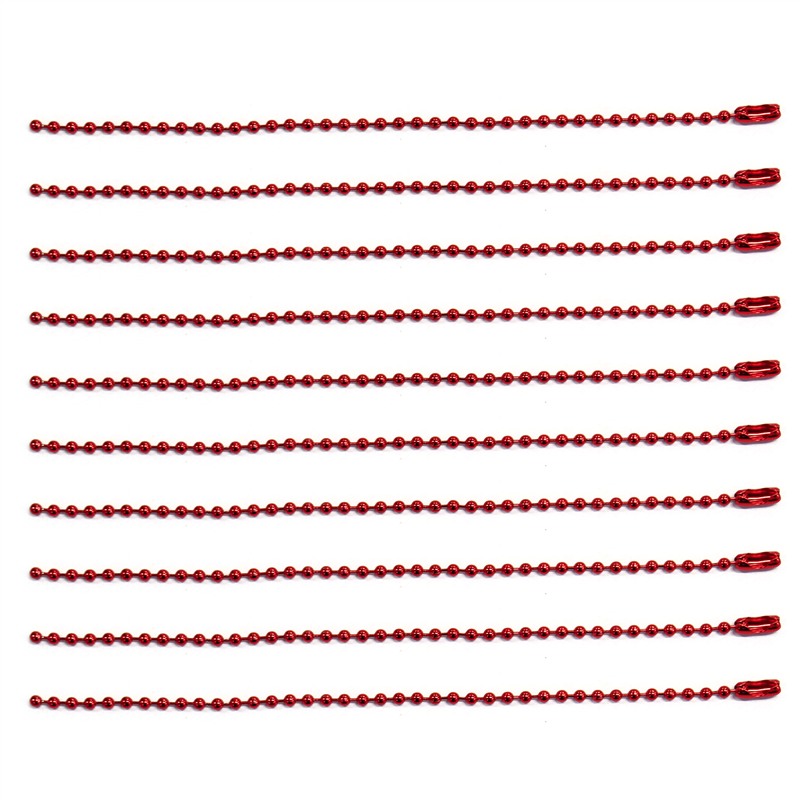 日本紐釦貿易(Nippon Chuko) カラーボールチェーン 2.4mm×15cm 100本入 レッド NS301-100 1袋(ご注文単位1袋)【直送品】