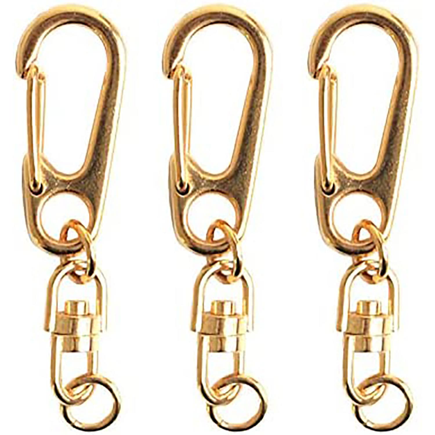 日本紐釦貿易 回転カン付きワンタッチキーホルダー金具 10個入り 全長5.2cm ゴールド KD17 (ご注文単位1束)【直送品】