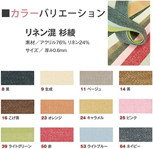 日本紐釦貿易 リネン混テープ 10mmx15m 0.6mm厚 DC7709-16 (ご注文単位1巻)【直送品】