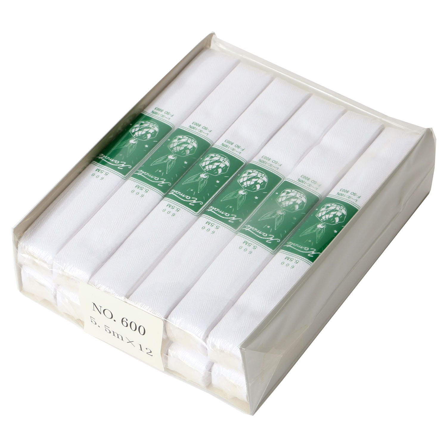 日本紐釦貿易 乙姫印 特上綾テープ 衣料用ひも 徳用12巻入 幅18mm×5.5m巻 白晒/綾織り No.600 （ご注文単位1箱）【直送品】