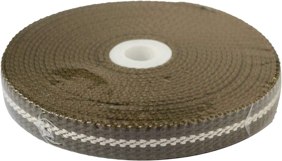 日本紐釦貿易 プレッピーテープ ライン入り カーキ 幅15mm 5m巻 PR1500-152 （ご注文単位1束）【直送品】