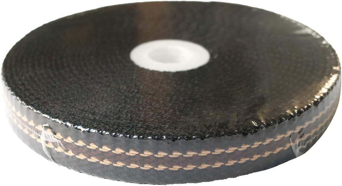 日本紐釦貿易 プレッピーテープ ライン入り こげ茶×ブラウン 幅15mm 5m巻 PR1500-160 （ご注文単位1束）【直送品】