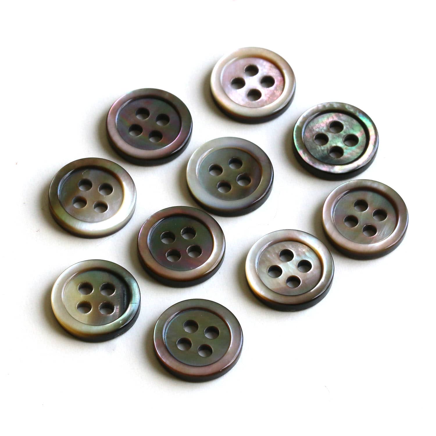 日本紐釦貿易 シャツボタン 10個入 φ10mm 黒 LW1017-10BL （ご注文単位1束）【直送品】